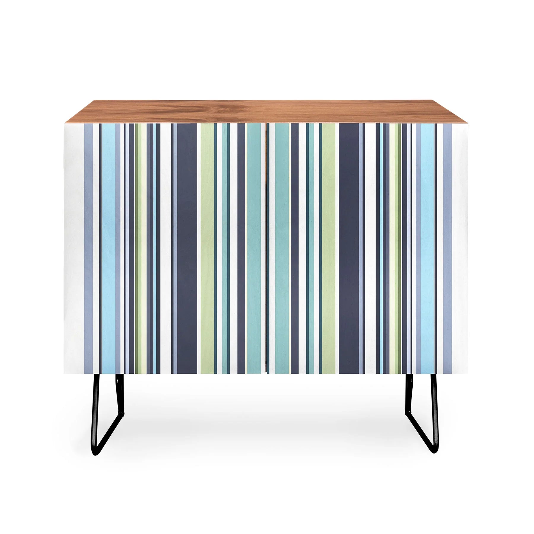 Lavender Mint Blue Stripes Credenza