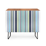Lavender Mint Blue Stripes Credenza