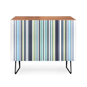 Lavender Mint Blue Stripes Credenza