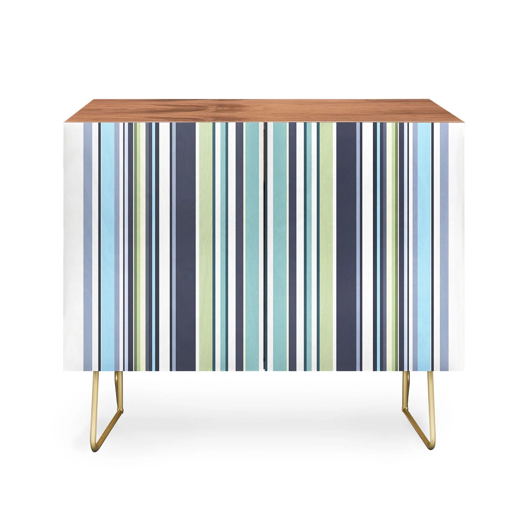Lavender Mint Blue Stripes Credenza