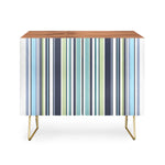 Lavender Mint Blue Stripes Credenza