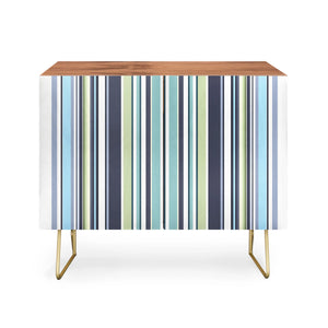 Lavender Mint Blue Stripes Credenza