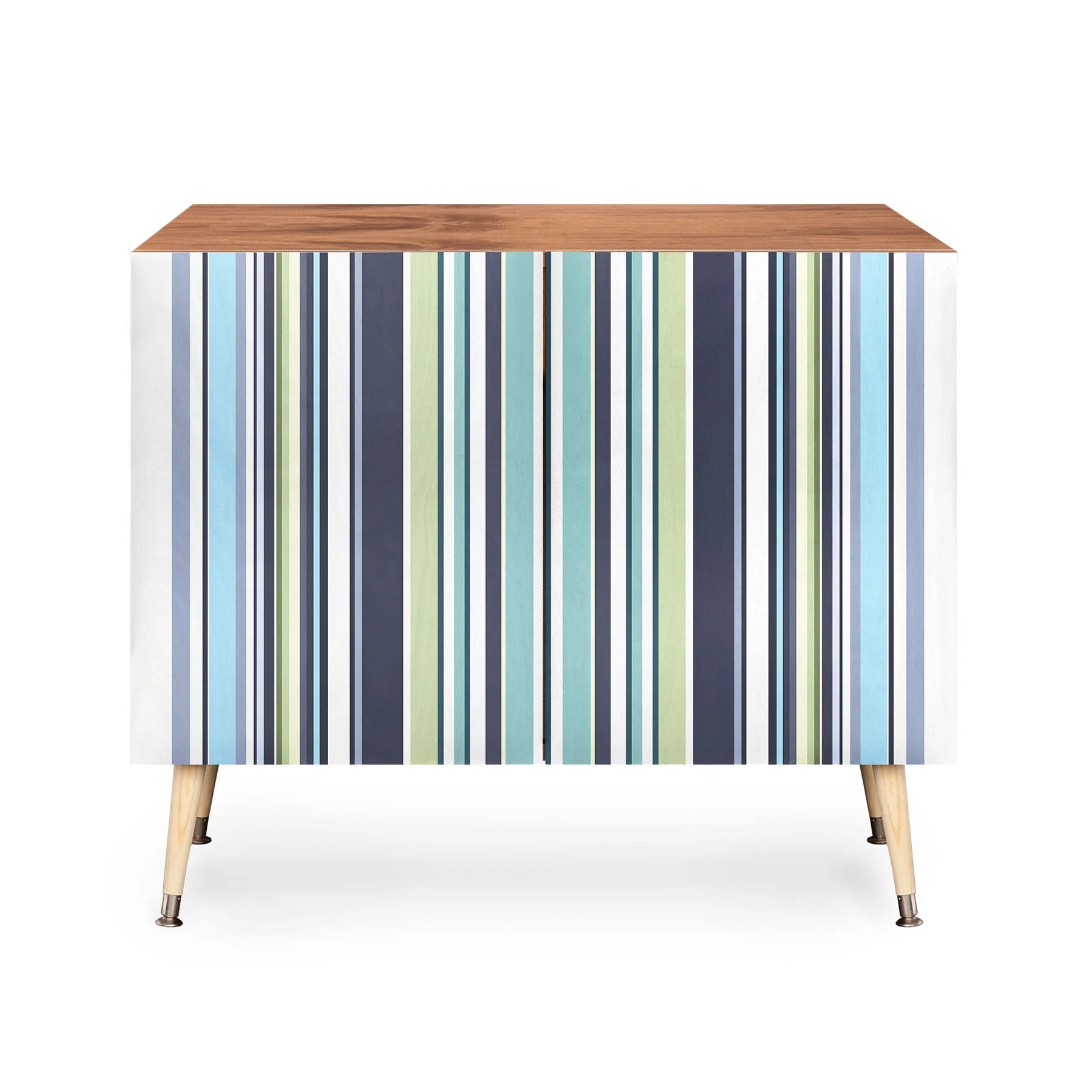 Lavender Mint Blue Stripes Credenza