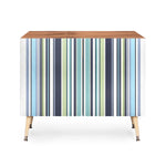 Lavender Mint Blue Stripes Credenza