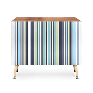 Lavender Mint Blue Stripes Credenza