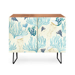 Jellyfish and Coral Yellow Credenza