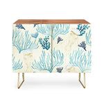 Jellyfish and Coral Yellow Credenza