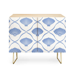 Coastal Ocean Blue Seashells Credenza