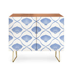 Coastal Ocean Blue Seashells Credenza