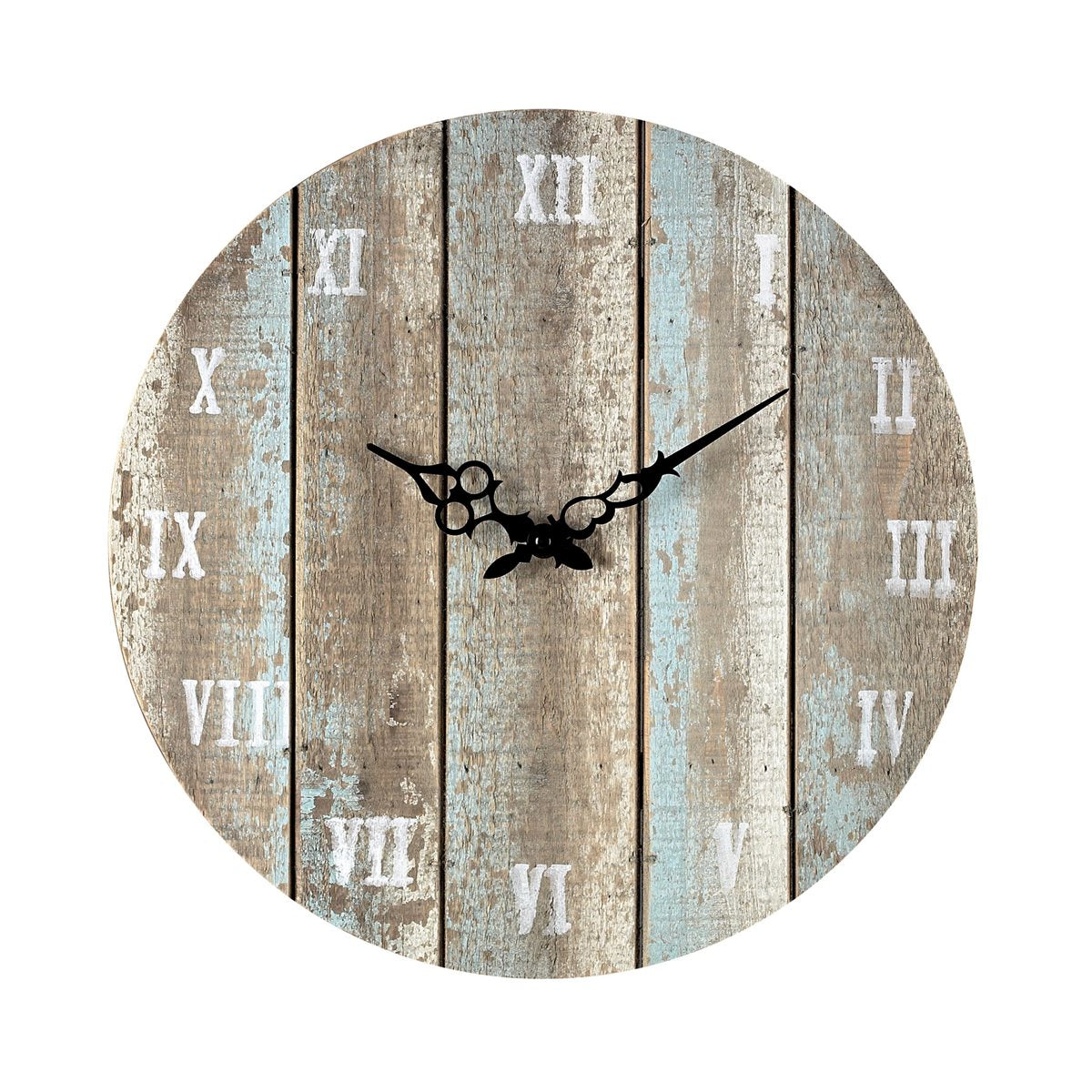 Light Blue Distressed Outdoor Wood Clock 16 in.