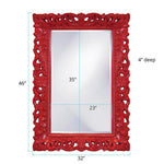 Barcelona Mirror- Glossy Red 33" W x 45" H