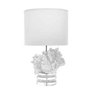 White Coral and Crystal Table Lamp