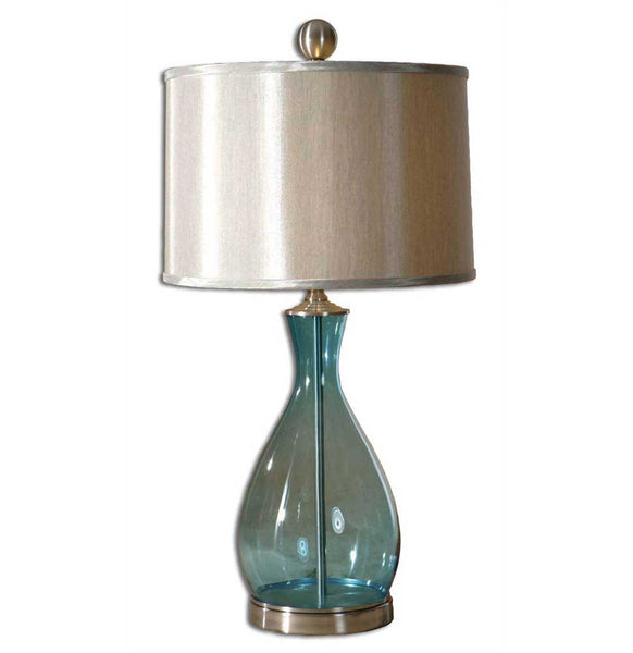 Blue Glass Beach Decor Table Lamp