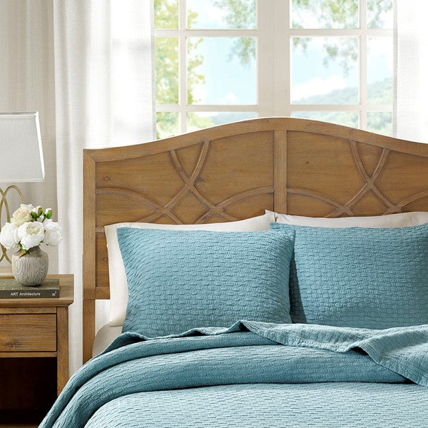 Aqua Valencia 3 Piece Matelasse Coverlet Set