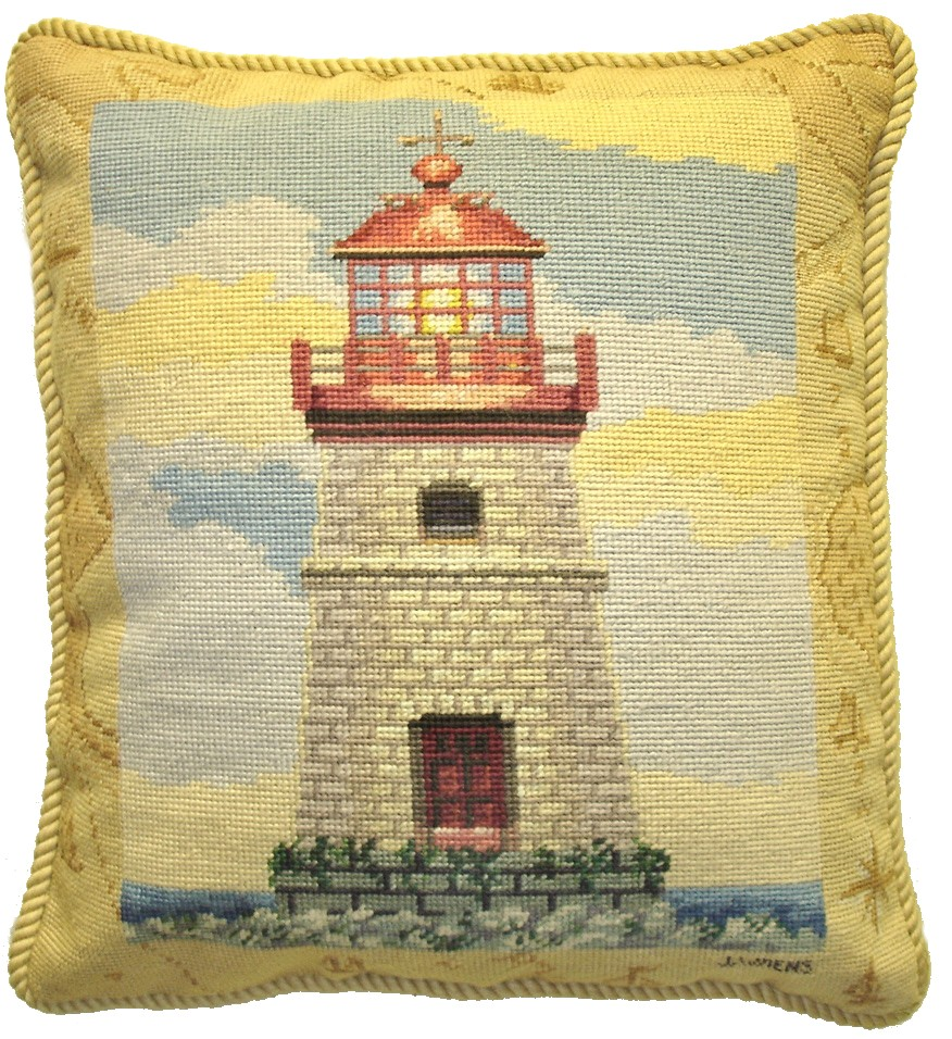 Lighthouse II Grosspoint & Pettipoint Pillow 18 in. x 16 in.