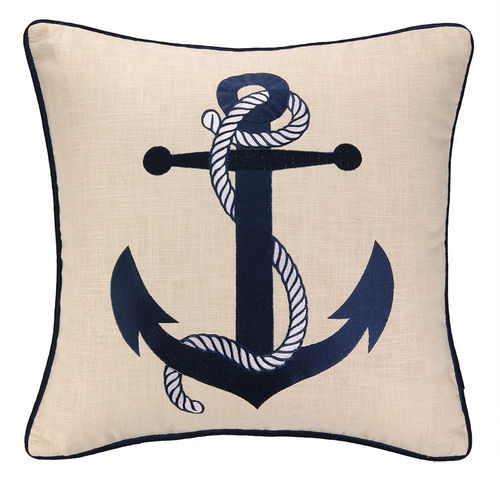 Blue Anchor Embroidered Pillow 20