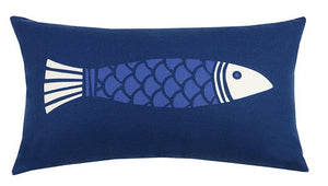 Colorfish Blue Outdoor Pillow 12 in. x 20 in.