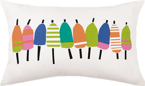 Colorful Buoys Outdoor Pillow 12 in. x 20 in.