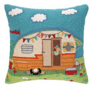 Going Places Hooked Pillow