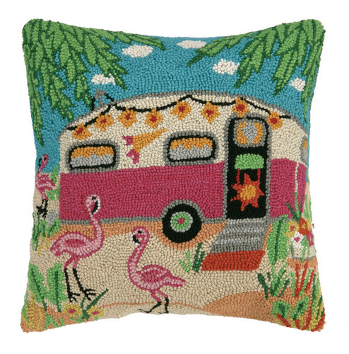 Flamingo Caravan Hook Pillow