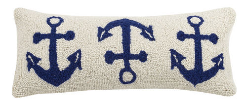 Three Anchor Hooked Pillow 8 in.  x 20 in.