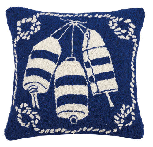 Buoys Nautical Hooked Pillow 18 in.