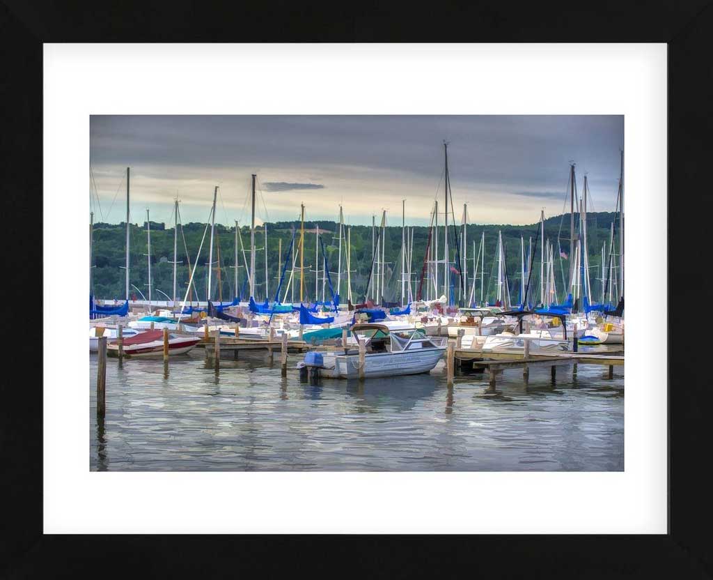Harbor at Watkins Glen Framed Art Print -  Artist  Robert Lott