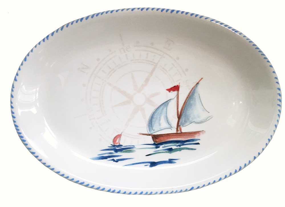 Sailboat Oval Service Platter