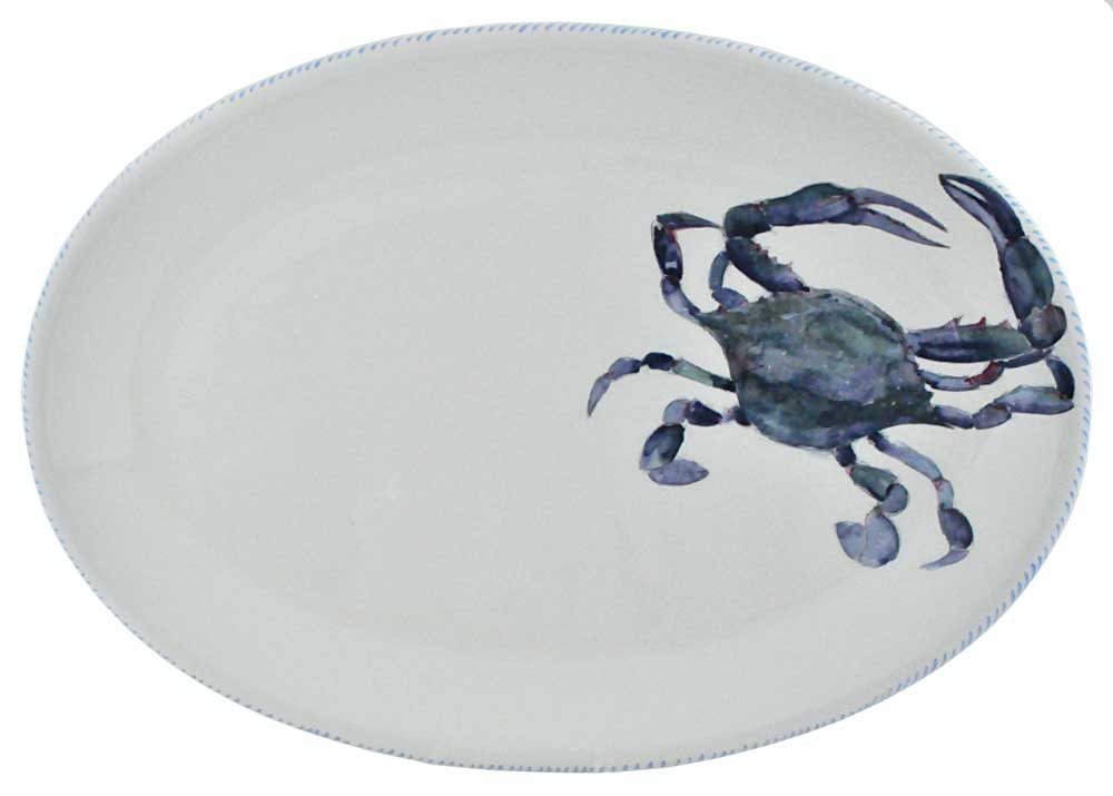 Blue Crab Oval Service Platter