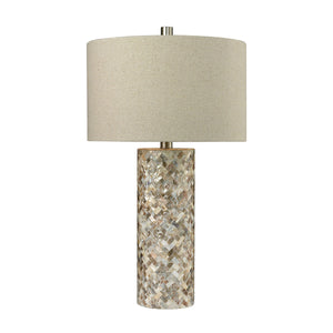 Herringbone Table Lamp In Natural Mother of Pearl